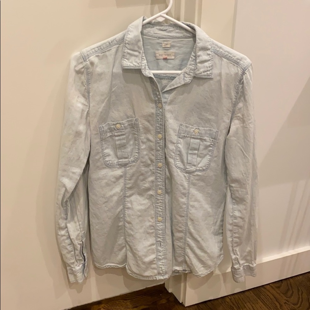 Bleached chambray button top